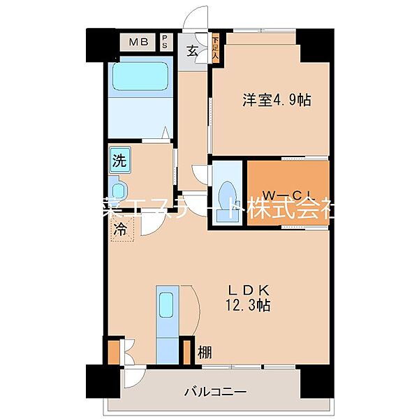 プラムフィールド東櫛原 203｜福岡県久留米市東櫛原町(賃貸マンション1LDK・2階・45.36㎡)の写真 その2