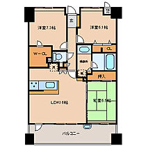 ライオンズマンション櫛原町 402 ｜ 福岡県久留米市櫛原町（賃貸マンション3LDK・4階・80.01㎡） その2