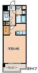 フォーウィルズコート 1Kの間取図画像