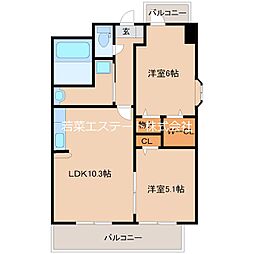 ステラST・2 2LDKの間取図画像