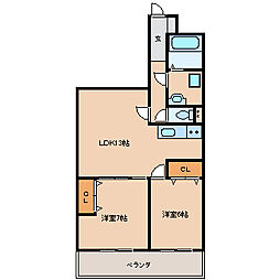 パステル12 2LDKの間取図画像