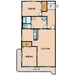 パステル12 2LDKの間取図画像