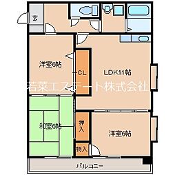 シャルム1 3LDKの間取図画像