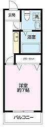 アクティブ梅満 1Kの間取図画像