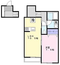 TN alloggio(ティーエヌ アロッジオ) 1LDKの間取図画像