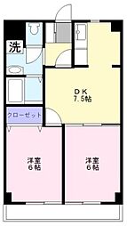 台和ビル 2DKの間取図画像