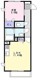 シャーメゾン清華 1LDKの間取図画像