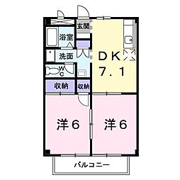 DAIMARU. II 2階2DKの間取り