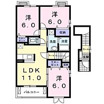 サニープラシード II 203号室 ｜ 茨城県北茨城市中郷町足洗（賃貸アパート3LDK・2階・68.03㎡） その1