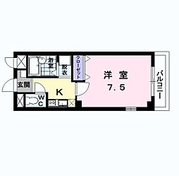 ラゼル山王 II 203号室 2階1Kの間取り