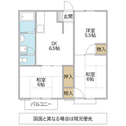 グレースハイツA 3DKの間取図画像