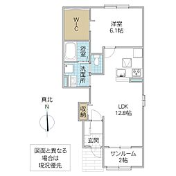 ロイヤル シルク 1階1LDKの間取り