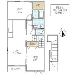 グリーンアベニュー2 2LDKの間取図画像