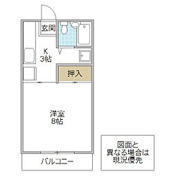 グランツハイム 1Kの間取図画像