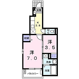 レジデンスK5 1SKの間取図画像