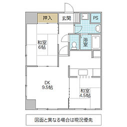 八千代ビル日立 2DKの間取図画像