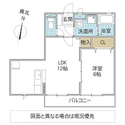 ラフィネ・タウン1 1LDKの間取図画像