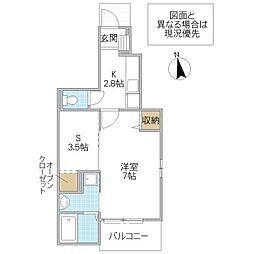 イーストアヴェニュー 1SKの間取図画像