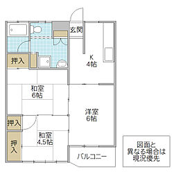 石川ハイツ 3Kの間取図画像