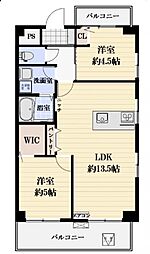コンフォート橋本 2LDKの間取図画像