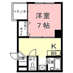 ツツミフローレ 1Kの間取図画像