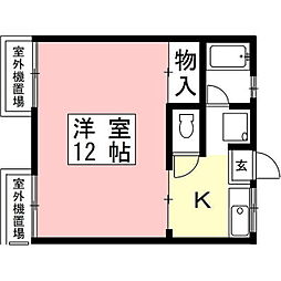 岡戸ビル 1Kの間取図画像