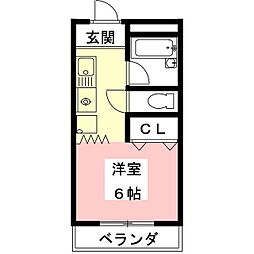 ＡＳＡＮＯビルII 3階1Kの間取り