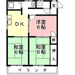 平光ハイツ 3DKの間取図画像