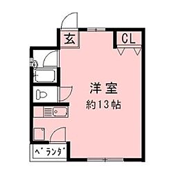 松本ビル ワンルームの間取図画像
