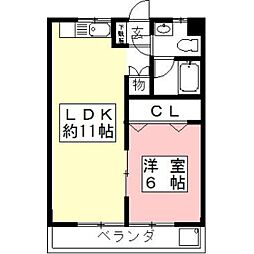 辻忠ビル 1LDKの間取図画像