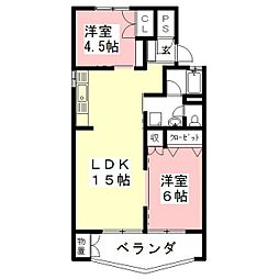 ミサトニューハイム 2LDKの間取図画像
