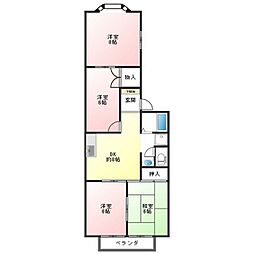 エースハイツA 4DKの間取図画像