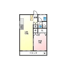 辻忠ビル 1LDKの間取図画像