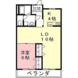 パークサイド蝉丸 1LDKの間取図画像