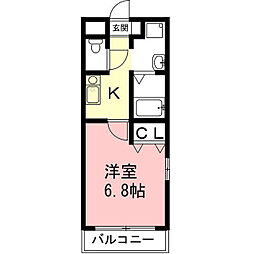 第2メゾン永田ビル 1Kの間取図画像