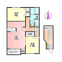 パークヒルズA 2LDKの間取図画像