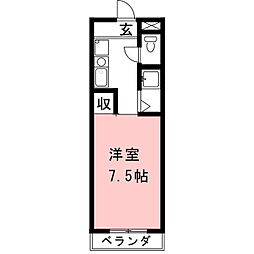 スカイレジデンス 1Kの間取図画像