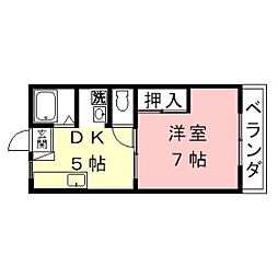 ベルメゾン 1DKの間取図画像
