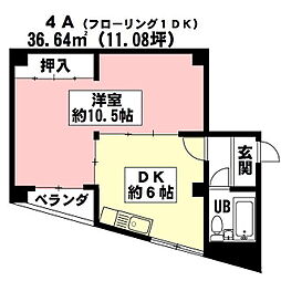 堀壹ビル 1DKの間取図画像