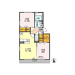 フォルトゥーナ2 2LDKの間取図画像