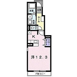 レフィナードフロールF 1Kの間取図画像