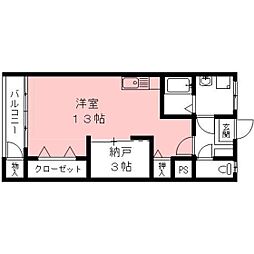 辻久ビル ワンルームの間取図画像