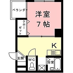 ツツミフローレ 1Kの間取図画像