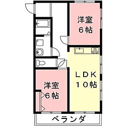 ラティーナ岐阜 2LDKの間取図画像