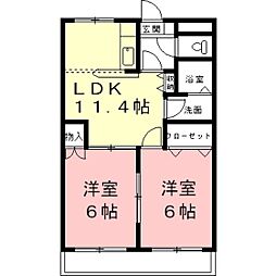 ロイヤルスクエアB 2LDKの間取図画像