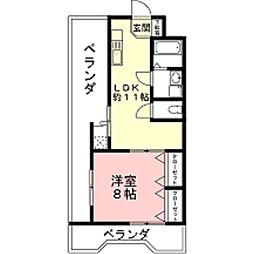 エステイトツジ 1LDKの間取図画像