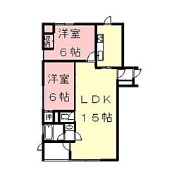 さくらタワー長良 2LDKの間取図画像