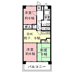 ビューネ 3DKの間取図画像