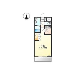 アイリスガーデン 1Kの間取図画像