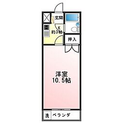 コーポラス城田寺 1Kの間取図画像